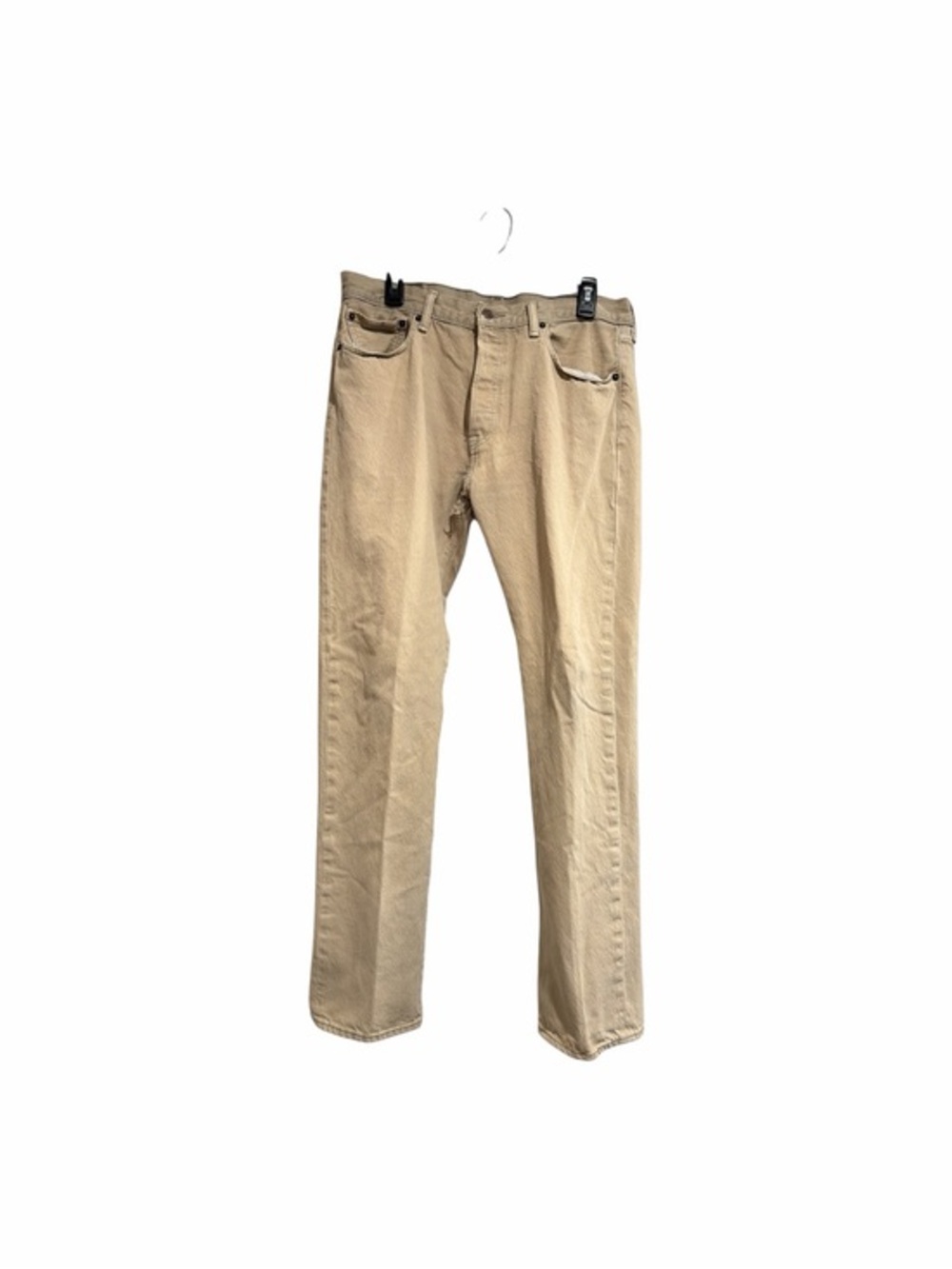 Levi's 501 Jeans SizeW33 L32 Khaki Tan Beige Straight Leg Button Fly Vintage